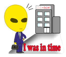Office worker Alien yellow sticker #2020426