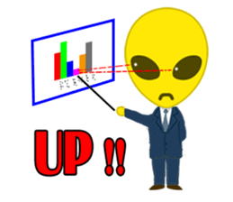 Office worker Alien yellow sticker #2020427