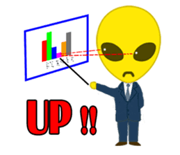 Office worker Alien yellow sticker #2020427