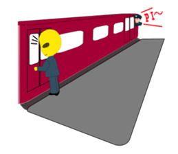 Office worker Alien yellow sticker #2020428