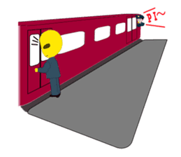 Office worker Alien yellow sticker #2020428