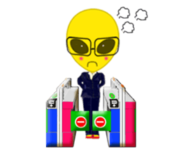 Office worker Alien yellow sticker #2020429