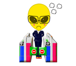 Office worker Alien yellow sticker #2020429