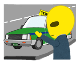 Office worker Alien yellow sticker #2020430