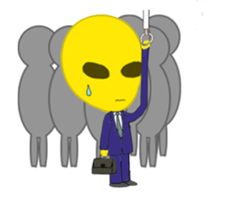 Office worker Alien yellow sticker #2020431