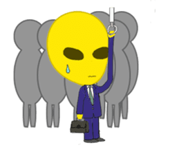 Office worker Alien yellow sticker #2020431