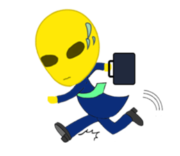 Office worker Alien yellow sticker #2020433