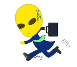 Office worker Alien yellow sticker #2020433