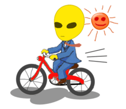 Office worker Alien yellow sticker #2020434