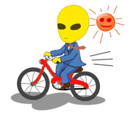 Office worker Alien yellow sticker #2020434