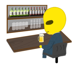 Office worker Alien yellow sticker #2020435