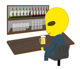 Office worker Alien yellow sticker #2020435