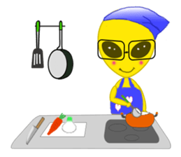 Office worker Alien yellow sticker #2020436