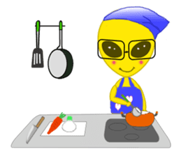 Office worker Alien yellow sticker #2020436