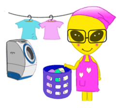 Office worker Alien yellow sticker #2020437