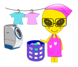 Office worker Alien yellow sticker #2020437