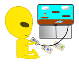 Office worker Alien yellow sticker #2020438