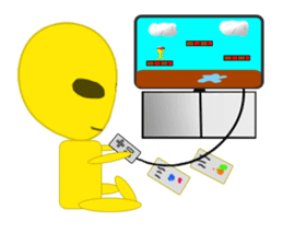 Office worker Alien yellow sticker #2020438