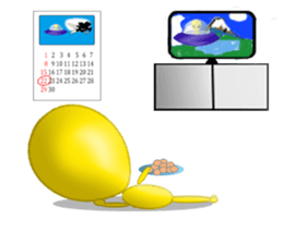 Office worker Alien yellow sticker #2020439