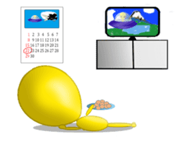 Office worker Alien yellow sticker #2020439