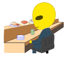 Office worker Alien yellow sticker #2020441