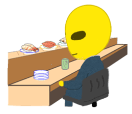 Office worker Alien yellow sticker #2020441