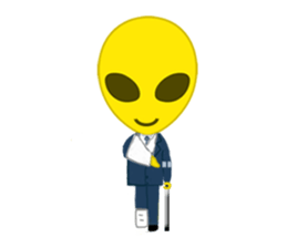 Office worker Alien yellow sticker #2020443