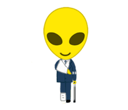 Office worker Alien yellow sticker #2020443