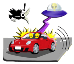 Office worker Alien yellow sticker #2020444