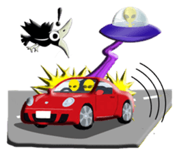 Office worker Alien yellow sticker #2020444