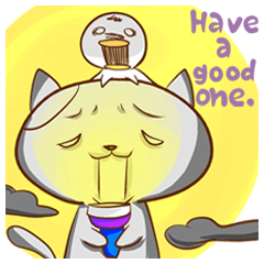 Cute ghosts to strange cat ! - English -