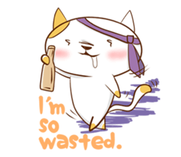 Cute ghosts to strange cat ! - English - sticker #2022491