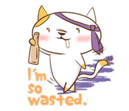 Cute ghosts to strange cat ! - English - sticker #2022491
