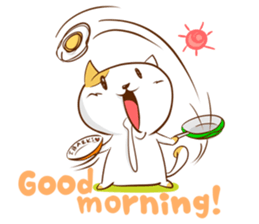 Cute ghosts to strange cat ! - English - sticker #2022492