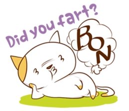 Cute ghosts to strange cat ! - English - sticker #2022493