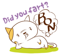 Cute ghosts to strange cat ! - English - sticker #2022493