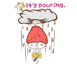 Cute ghosts to strange cat ! - English - sticker #2022499