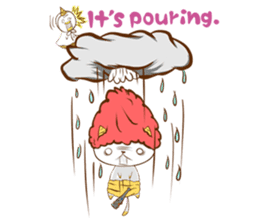 Cute ghosts to strange cat ! - English - sticker #2022499