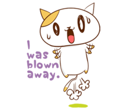 Cute ghosts to strange cat ! - English - sticker #2022500