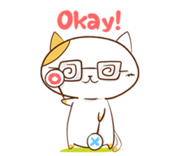 Cute ghosts to strange cat ! - English - sticker #2022501