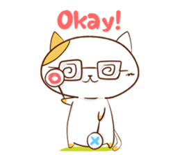 Cute ghosts to strange cat ! - English - sticker #2022501