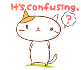 Cute ghosts to strange cat ! - English - sticker #2022504