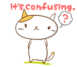 Cute ghosts to strange cat ! - English - sticker #2022504