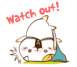 Cute ghosts to strange cat ! - English - sticker #2022506