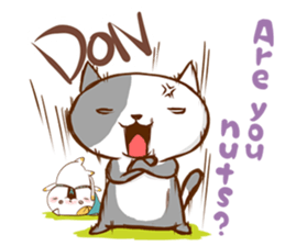 Cute ghosts to strange cat ! - English - sticker #2022507