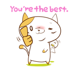 Cute ghosts to strange cat ! - English - sticker #2022509