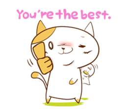 Cute ghosts to strange cat ! - English - sticker #2022509