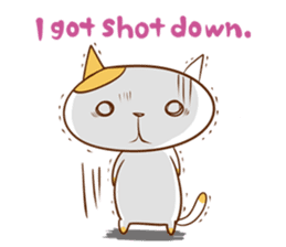 Cute ghosts to strange cat ! - English - sticker #2022511