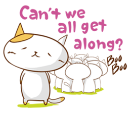 Cute ghosts to strange cat ! - English - sticker #2022513