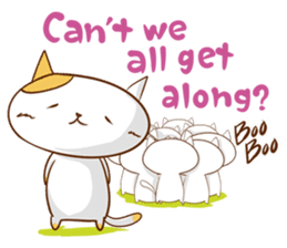 Cute ghosts to strange cat ! - English - sticker #2022513
